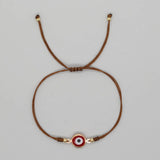 Bohemian Style Gold Bead Glass Eye Bracelet_Cwmm3869