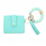 SILICONE BEAD BRACELET CARD BAG TASSEL KEYCHAIN_CWAJE0656