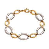 STYLISH TWO TONE TITANIUM STEEL CHAIN BRACELET_CWAJE4790