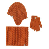 CHILDRENS WINTER SCARF WARM THREE PIECE SET_CWMM2868