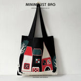 CARTOON CASTLE LARGE CAPACITY KNITTED TOTE BAG_CWAB1513