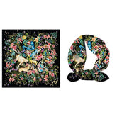 ELEGANT FLORAL TWILL SATIN SCARF FOR SHAWL WRAP_CWASC0660