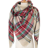SOFT CHUNKY CHECKED GIANT SCARVES SHAWL CAPE_CWASC0107