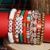 BEADED LETTER PEARL CHRISTMAS BRACELET COMBINATION_CWMM2618