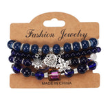 MULTI LAYERED MAPLE LEAF HEART PENDANT BRACELET_CWAJE2229