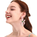 FASHIONABLE HANDMADE FLOWER RICE BEAD EARRINGS_CWAJE1657