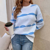 Turtleneck Striped Sweater In Contrasting Colors