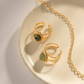 AFRICAN PINE STONE GOLD FASHION RING_CWAJE1398