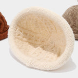 Winter Knit Beanie Cap Women Men Braided Dome Hat_Cwah04771