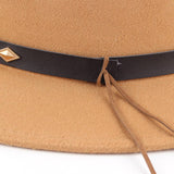 SIMPLE BELT BUCKLE FELT HAT JAZZ HAT_CWAH0751