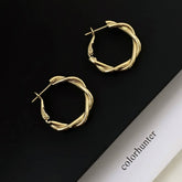 SIMPLE GEOMETRIC LARGE CIRCLE SPIRAL EARRINGS_CWAJE3137