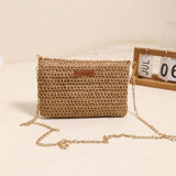 SOLID COLOR SQUARE CLUTCH WOVEN BAG_CWAB1871
