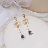 NEW PERSONALIZED SPIDER WEB HALLOWEEN EARRINGS_CWAJE1850