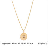 Vintage Stone Pendant Necklace Stainless Steel_Cwmm8874