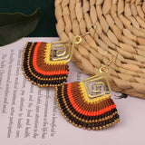 HIGH GRADE NATURAL STONE WOVEN COLORFUL EARRINGS_CWAJE3983