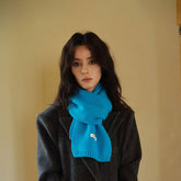 100% WOOL AURORA BLUE KNIT SCARF SOFT WARM_CWASC2285