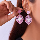 HALLOWEEN FUNNY PUMPKIN BAT LEAF EARRINGS_CWAJE2421