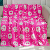 SMILEY FACE KNITTED JACQUARD THROW BLANKET_CWMM1474