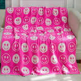 SMILEY FACE KNITTED JACQUARD THROW BLANKET_CWMM1474