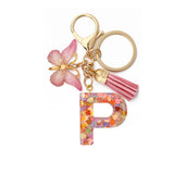 CRYSTAL LETTER SEQUIN RESIN KEYCHAIN_CWAJE0663