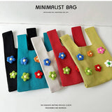 CUTE COLORFUL FLOWER KNITTED SHOULDER BAG HANDBAG_CWAB1505