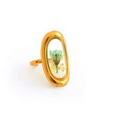 ADJUSTABLE OPEN RING WITH DRIED FLOWERS MULTI COLOR_CWMM8929