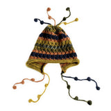 COLORFUL BALL EARFLAP LACE UP TASSEL KNITTED HAT_CWAH2061