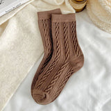 SOLID COLOR RETRO TWISTED DIAMOND WARM PILE SOCKS_CWMS1063