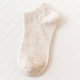 SOLID VERTICAL STRIPES BREATHABLE ANKLE SOCKS_CWMS032