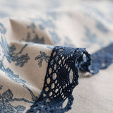 HOME BLUE ROSE PRINT PASTORAL TABLECLOTH_CWMM0943