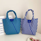 Women Knitted Striped Shoulder Handbag_Cwab1522