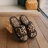 LEOPARD BOW INDOOR SLIPPERS NON SLIP QUIET_CWSHF0197