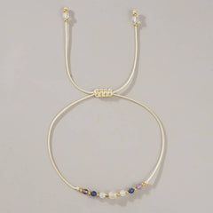 White Crystal Combination Beaded Bracelet_Cwab4625