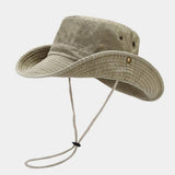 Washed Cotton Wide Brim Cowboy Sun Hat_Cwah3828