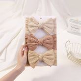 ELASTIC BABY GIRL BOW HEADBANDS 3PCS SET_CWAHA6747