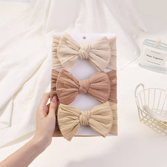 ELASTIC BABY GIRL BOW HEADBANDS 3PCS SET_CWAHA6747