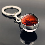 DOUBLE SIDED GLASS BALL KEYCHAIN PENDANT JEWELRY_CWMM0492