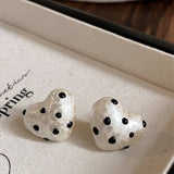 POLKA DOT HEART SIMPLE TRENDY EARRINGS_CWAJE2338