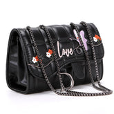 Black Clutch Chain Crossbody Shoulder Bag_Cuab0181