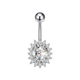 COPPER SUNFLOWER GEAR CZ BELLY RING FOR WOMEN_CWMM9330