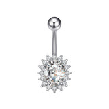 COPPER SUNFLOWER GEAR CZ BELLY RING FOR WOMEN_CWMM9330