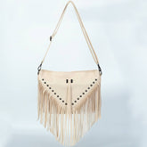 RIVET SOFT LEATHER TASSEL SHOULDER BAG_CWAB0780
