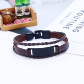 Vintage Braided Statement Leather Bracelet_Cwmm4522