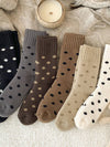 Polka Dot Knit Socks Women Winter Thick Warm_Cwms02863