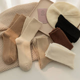 AUTUMN AND WINTER SOLID COLOR ALL MATCH PILE SOCKS_CWMS1048
