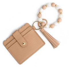 PU CARD WALLET WITH SILICONE BEAD BRACELET_CWAB4943