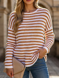 Loose-fitting turtleneck sweater with stripes
