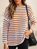 Loose-fitting turtleneck sweater with stripes
