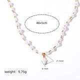 FASHION RETRO CROSS SHELL PEARL NECKLACE_CWMM5327