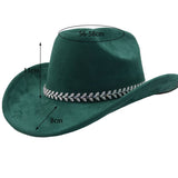 Western Ethnic Suede Cowboy Fedora Jazz Hat_Cwah04447